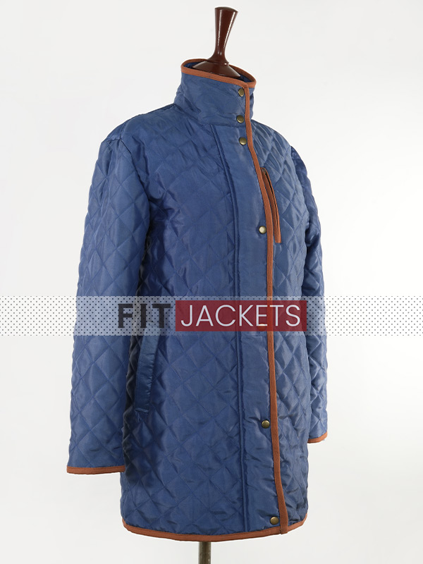 Womens Quilted Style Blue Jacket