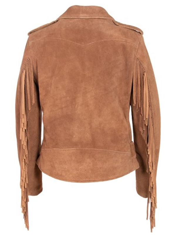 Womens Biker Brown Suede Leather Jacket