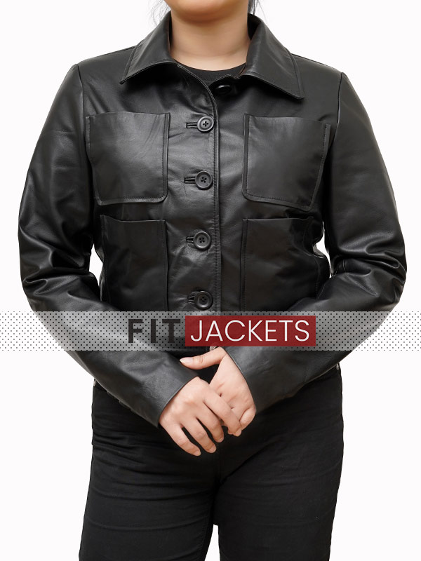 Button Down Leather Jacket