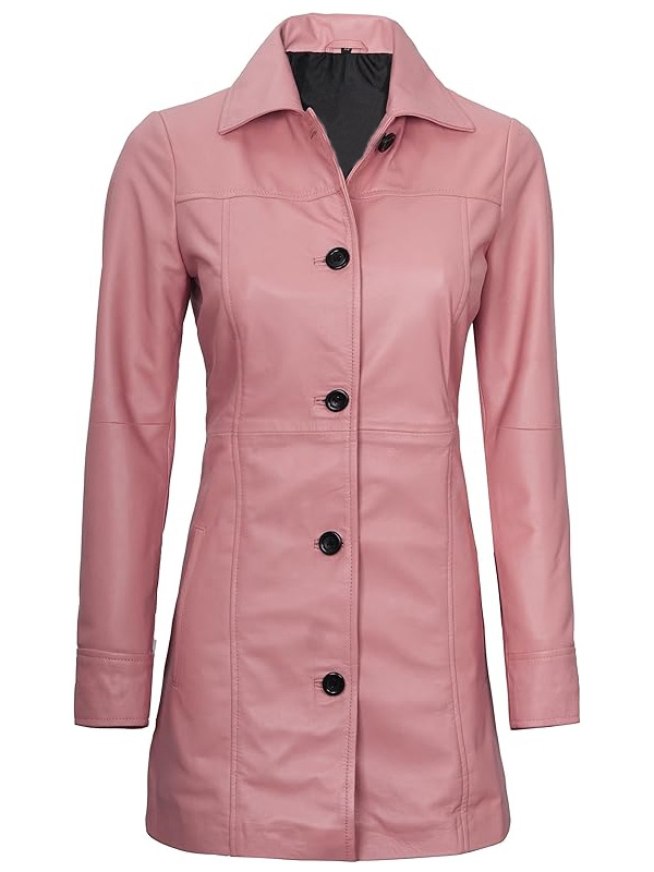PInk Genuine Leather Coat
