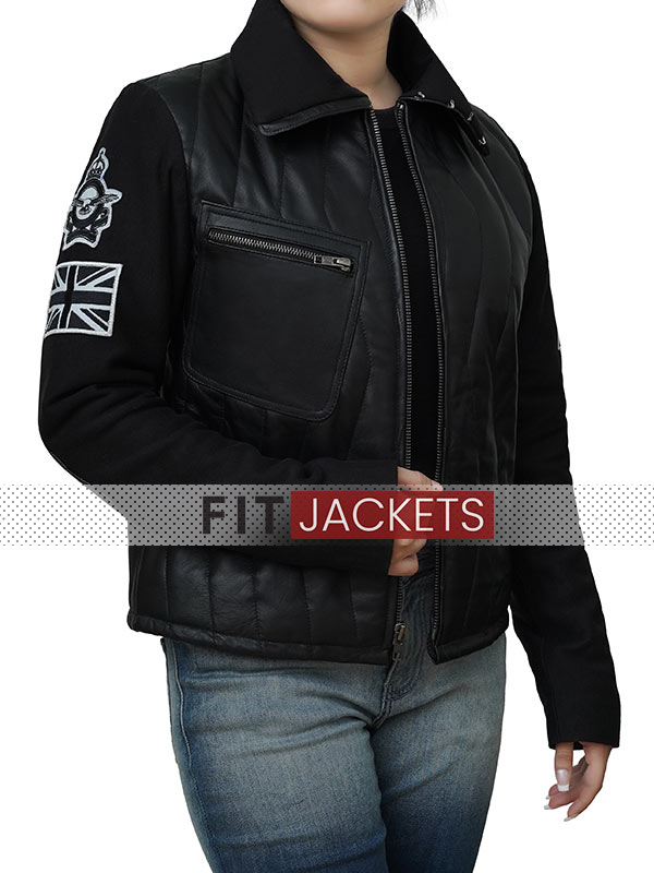 Womens Quilted Stylish Black Leather Jacket