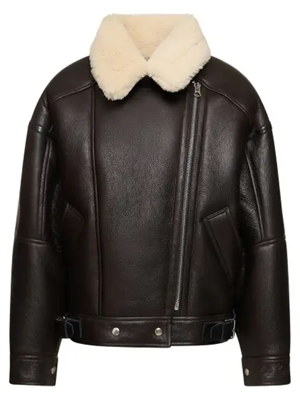 B3 Aviator Flight Brown Shearling Collar Jacket