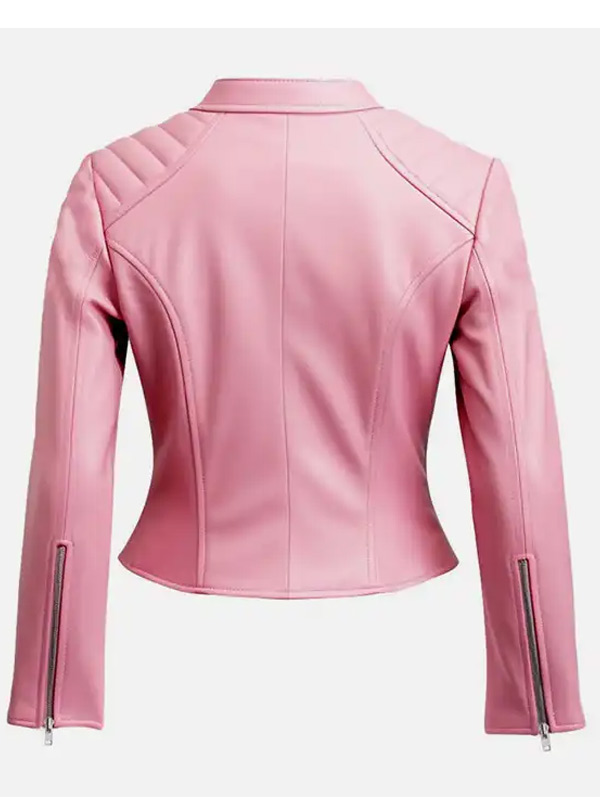 Women's Pink Motorcycle Leather Jacket