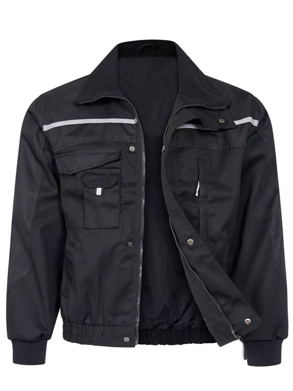 Mens Black Bomber Cotton Jacket