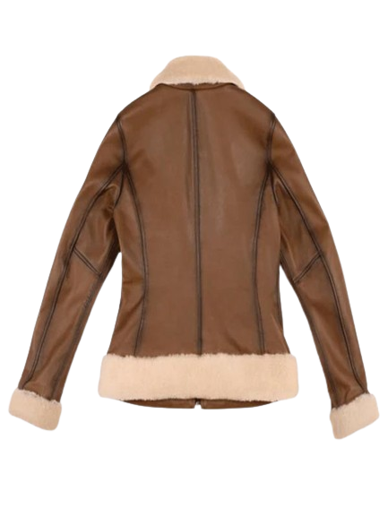 Stylish Women Brown Leather Jacket