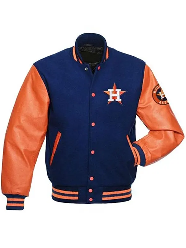 Blue and Orange Varsity Houston Astros Jacket