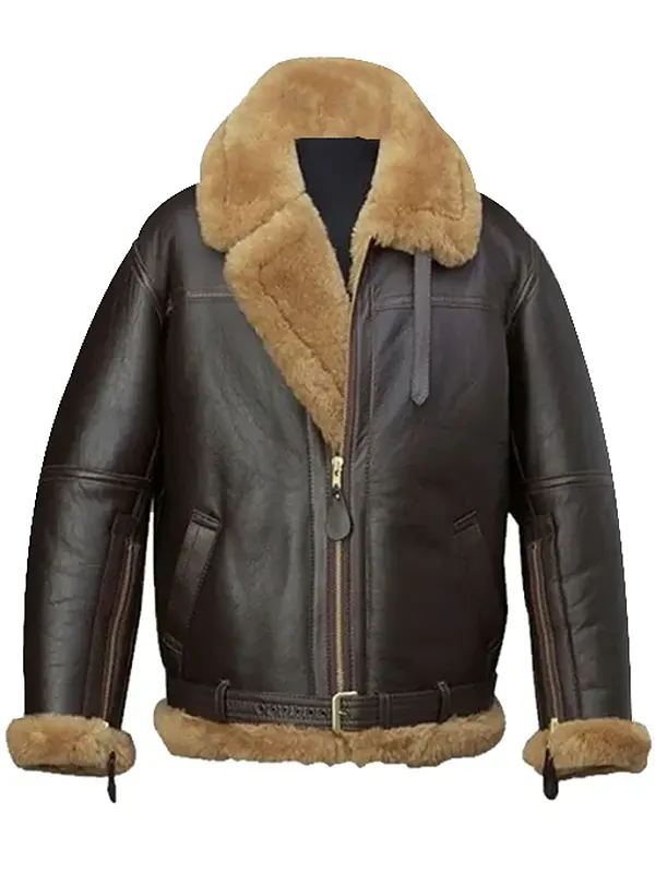 Classic B3 Brown Shearling Leather Aviator Jacket