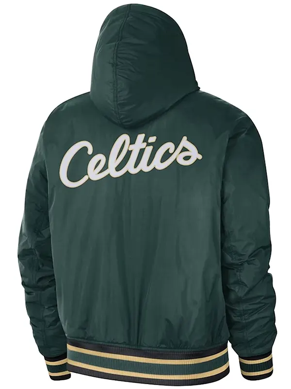 Green Hooded Celtics Bomber Jacket