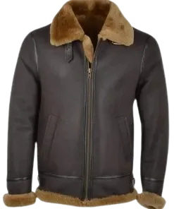 Men’s B3 Brown Leather Shearling Jacket