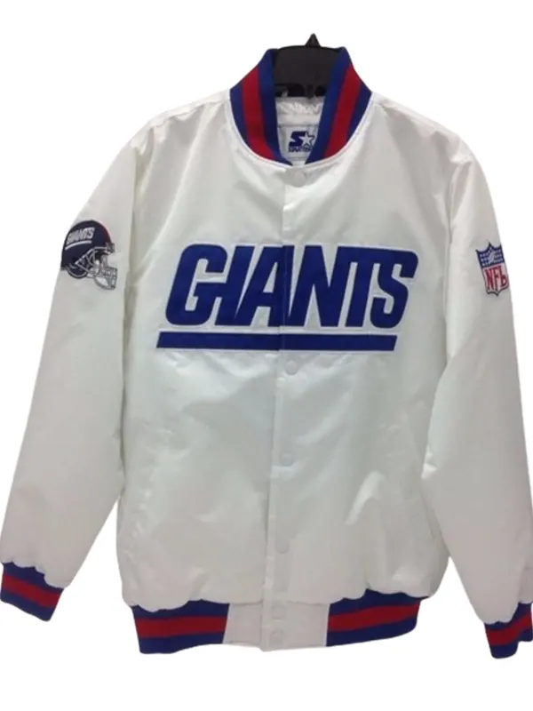 New York Giants White Varsity Jacket