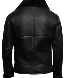 RAF Style Black Leather Aviator Jacket Mens